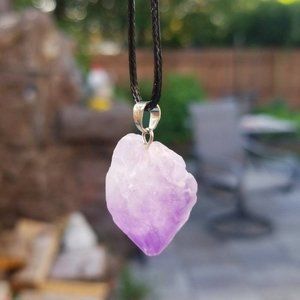 Raw Amethyst Nugget Crystal Healing Necklace
